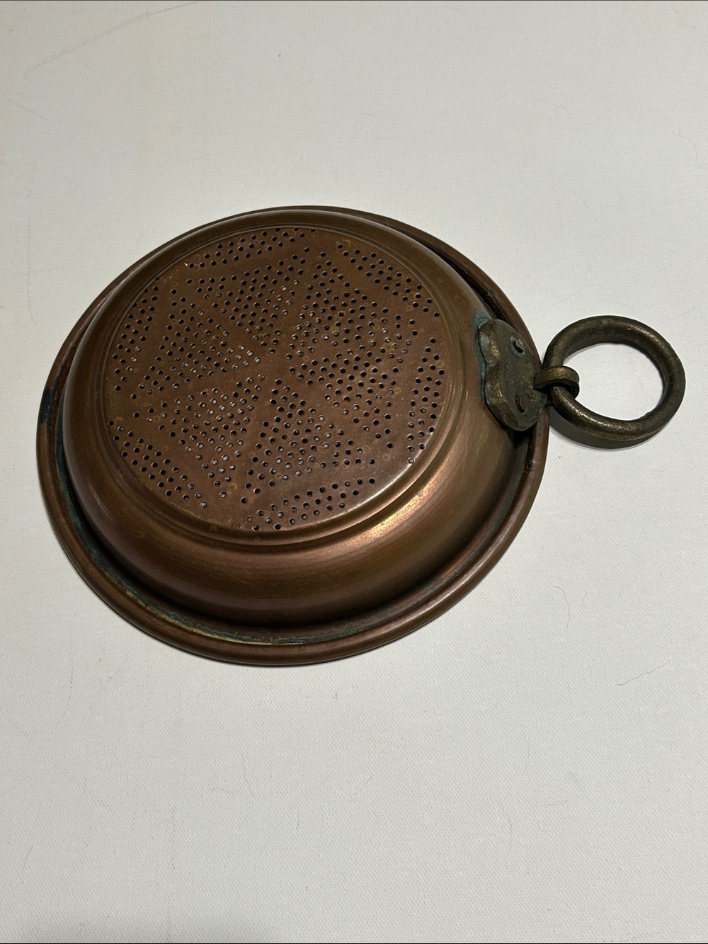 Antique Copper Colander Strainer Hanging with Ring